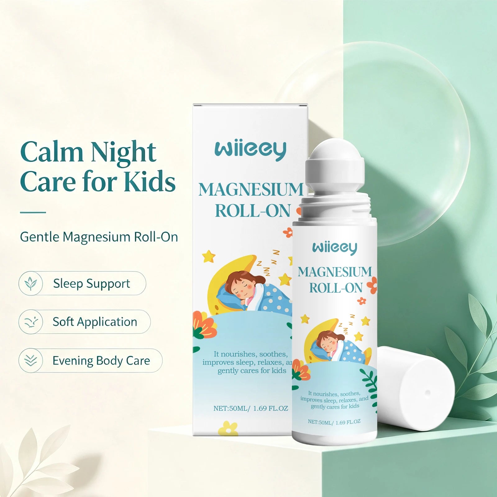 Natural Magnesium Roll-On for Kids Sleep & Relaxation Support - 4