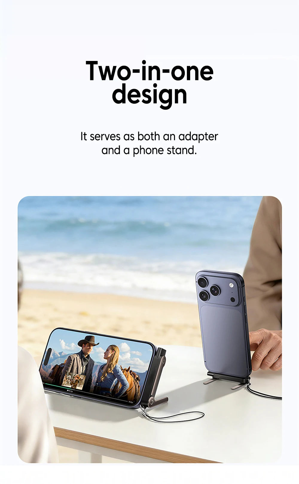 240W USB-C to USB-C Fast Charging Adapter with Built-in Phone Stand