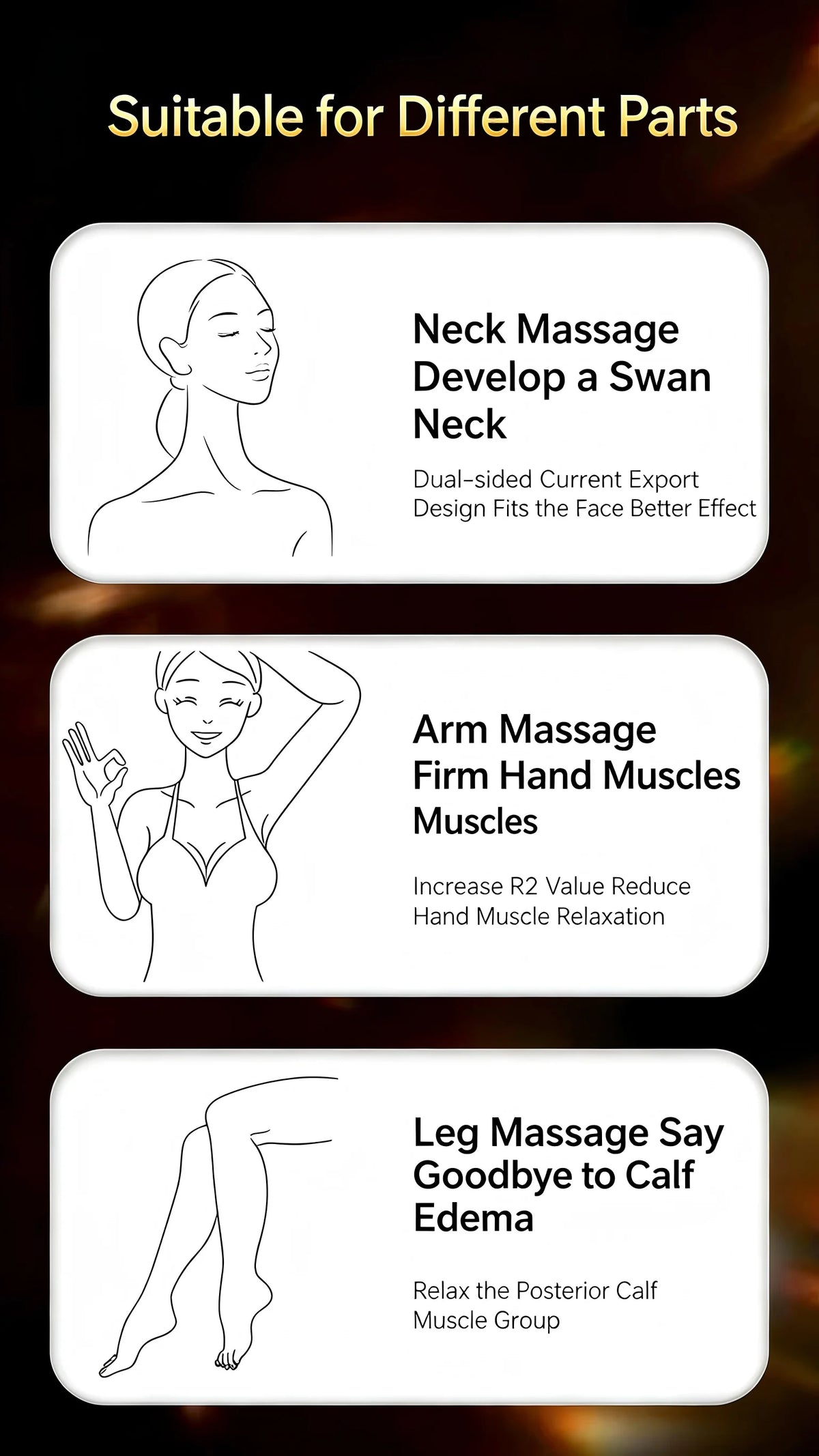 3-in-1 LED Microcurrent Facial & Neck Massager for Skin Tightening