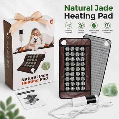 Jade Stone Heating Pad - Double Sided Heated Seat Cushion for Back & Body Pain