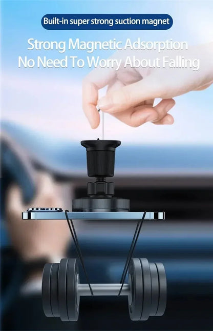 Magnetic Wireless Car Charger with Cooling Fan - 15W Fast Phone Mount