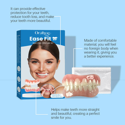 Comfortable Silicone Denture Set for Natural Looking Smile and Improved Chewing