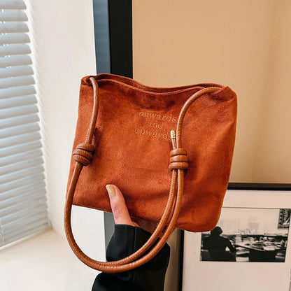Luxury Retro Suede Shoulder Bag