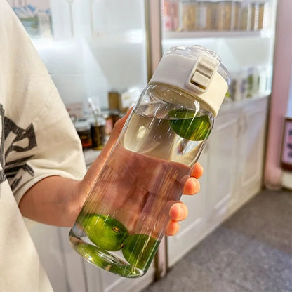 Clear Motivational Sports Water Bottle with Time Scale & Tea Infuser