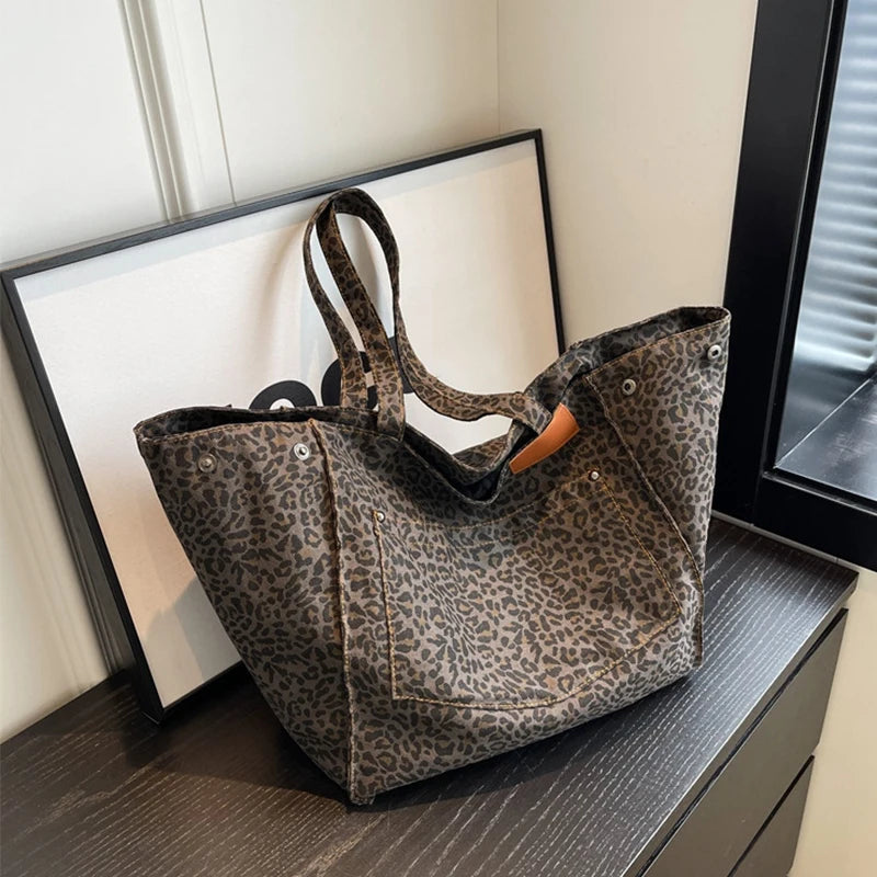 Luxury Leopard Print Tote Bag