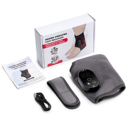 Electric Ankle & Calf Vibration Massager with Heat Therapy for Pain Relief