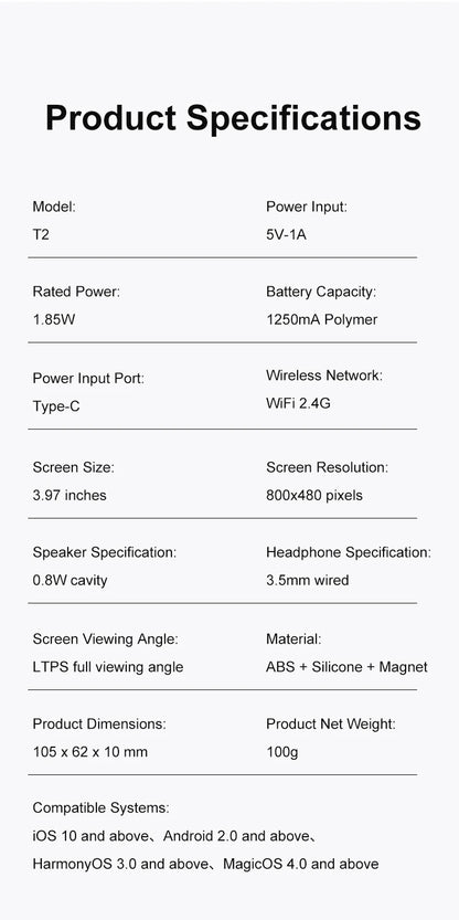 Magnetic Phone Monitor: HD Wireless External Screen for Selfie & Vlogging
