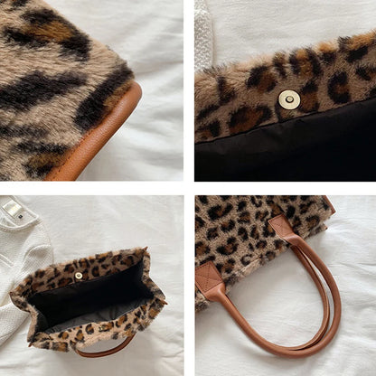 Leopard Faux Fur Tote