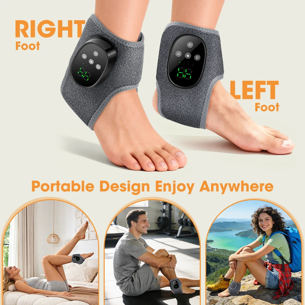 Wireless Heated Ankle Massager with Vibration Therapy for Joint Pain Relief - 13
