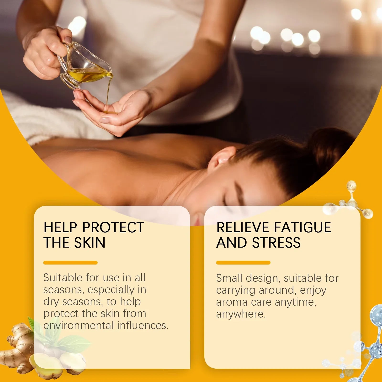Natural Ginger & Arnica Muscle Relief Massage Oil for Deep Tissue Body Relaxation - 2