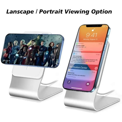 Aluminum MagSafe Charging Stand - Ergonomic Desk Phone Holder for iPhone