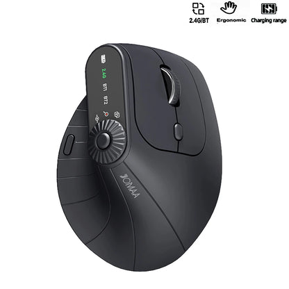 Ergonomic Wireless Vertical Mouse with Knob & Multi-Device Bluetooth