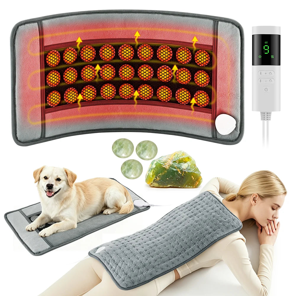 Natural Jade Stone Heated Massage Mat - Portable Thermal Therapy Pad - 1