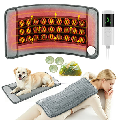 Natural Jade Stone Heated Massage Mat - Portable Thermal Therapy Pad