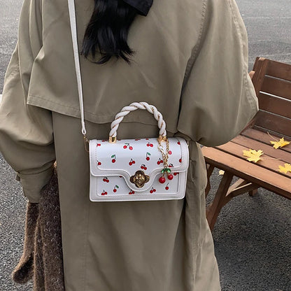 Luxury Cherry Print Crossbody Bag