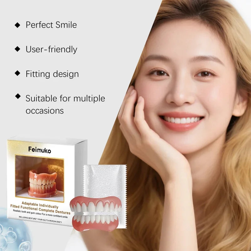 Comfort Fit Silicone Denture Set for Instant Smile Transformation