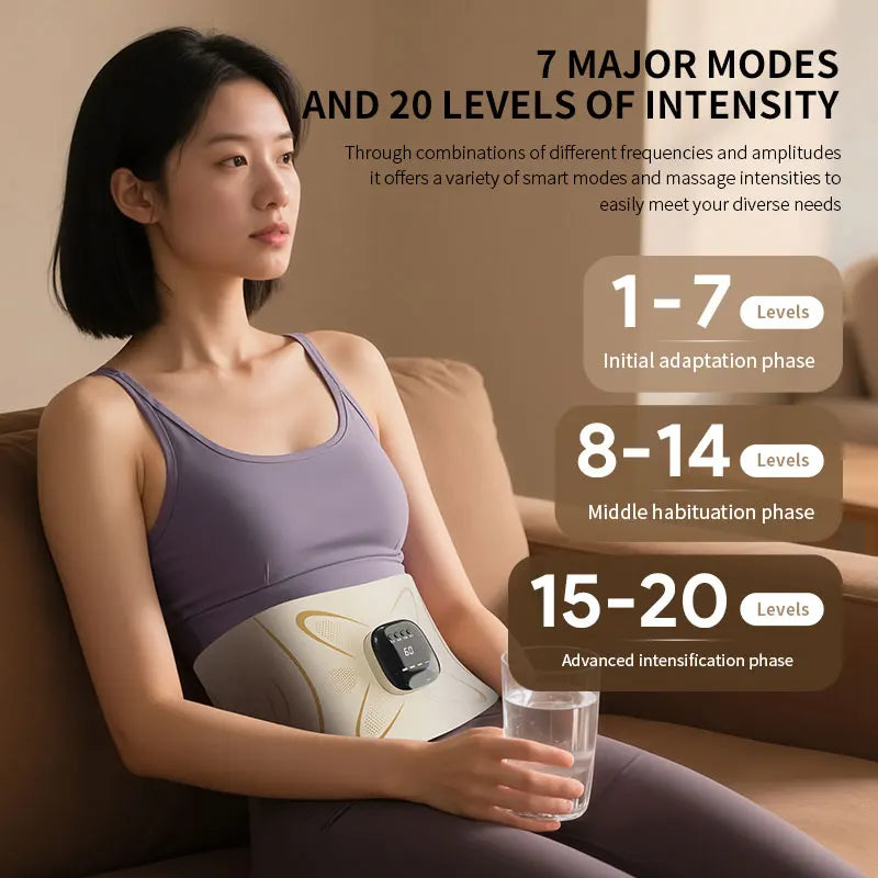 Electric Pulse Waist & Abdominal Massager with Heat & Toning Support - 3