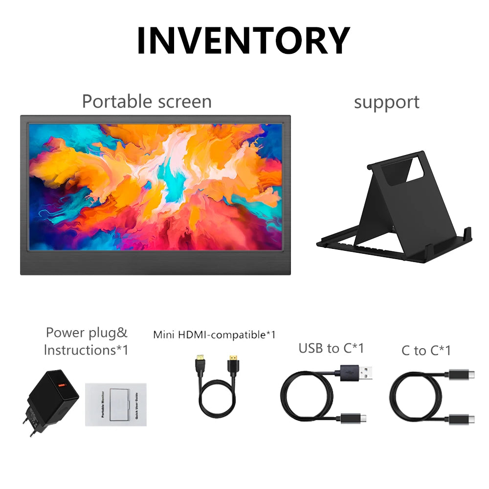 11.6" Portable Gaming Monitor – HD Laptop Display with Type-C & Speakers