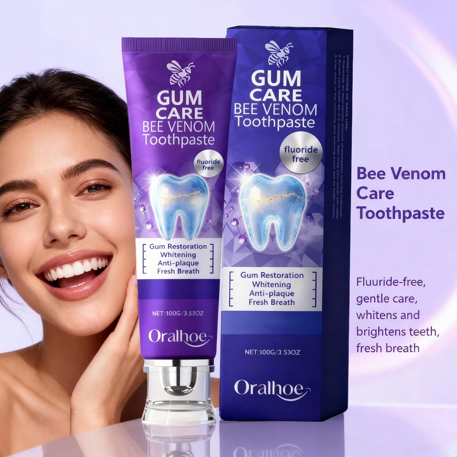 Bee Venom Gum Care Toothpaste for Teeth Whitening and Enamel Repair - 4