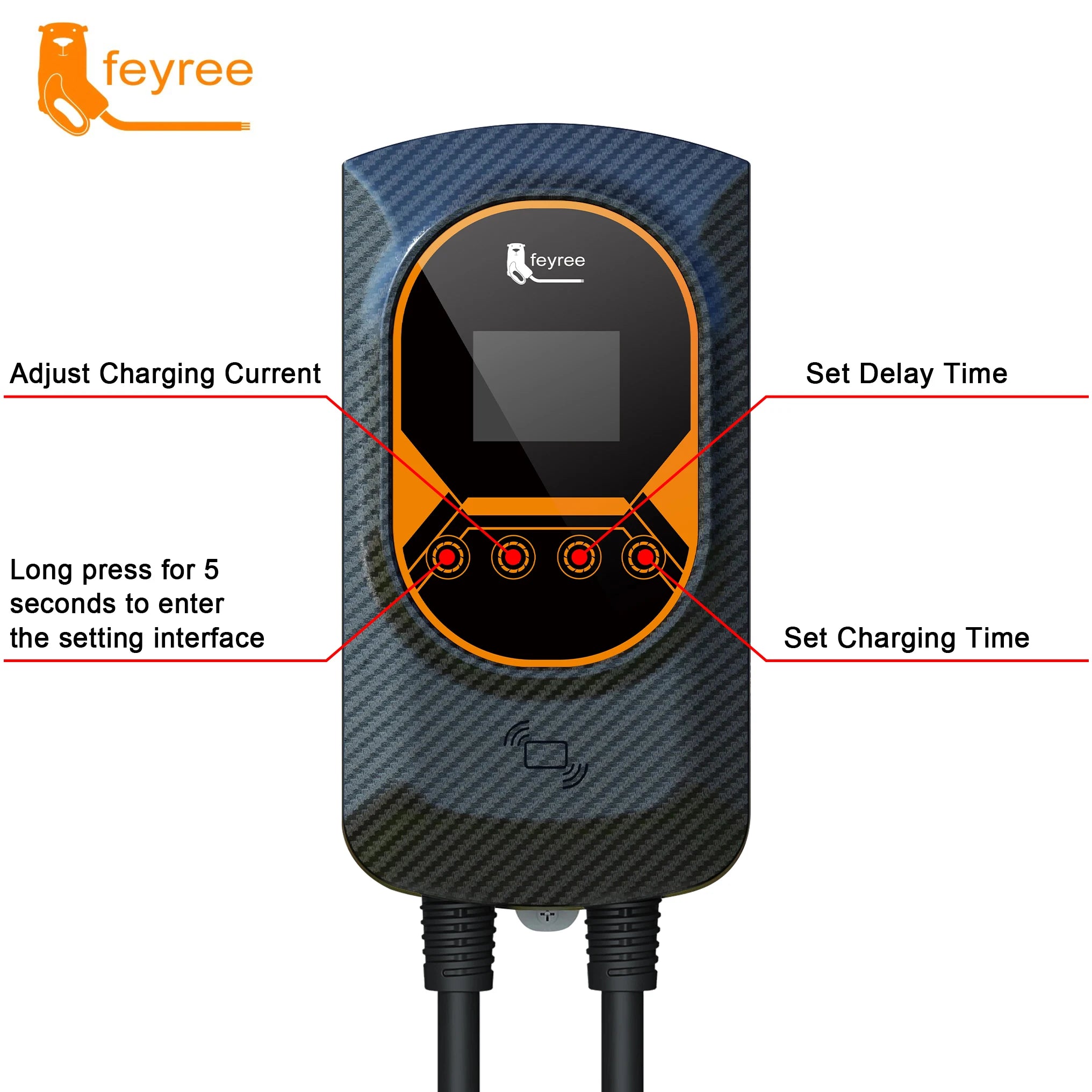 Type 2 Smart EV Wallbox Charger - 7.6kW/11kW/22kW with WiFi & App Control - 24