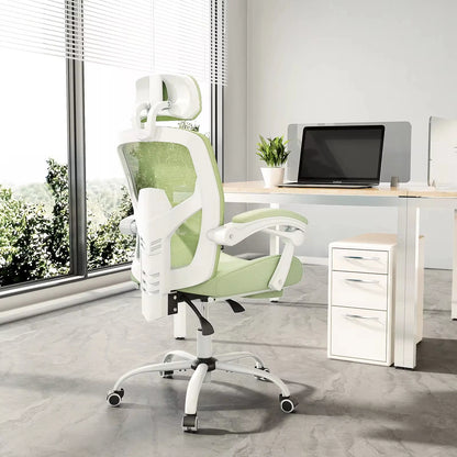 Ergonomic High-Back Mesh Office Chair with Footrest & Lumbar Support