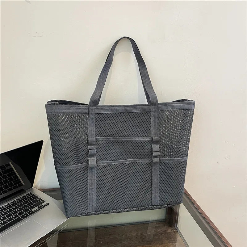 Luxury Canvas Mesh Beach Tote