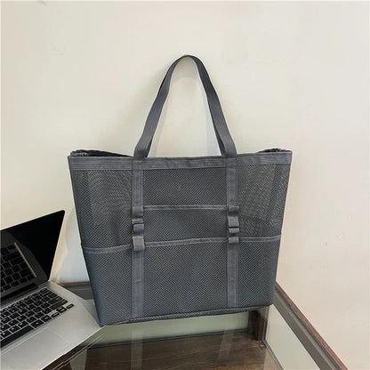 Luxury Canvas Mesh Beach Tote