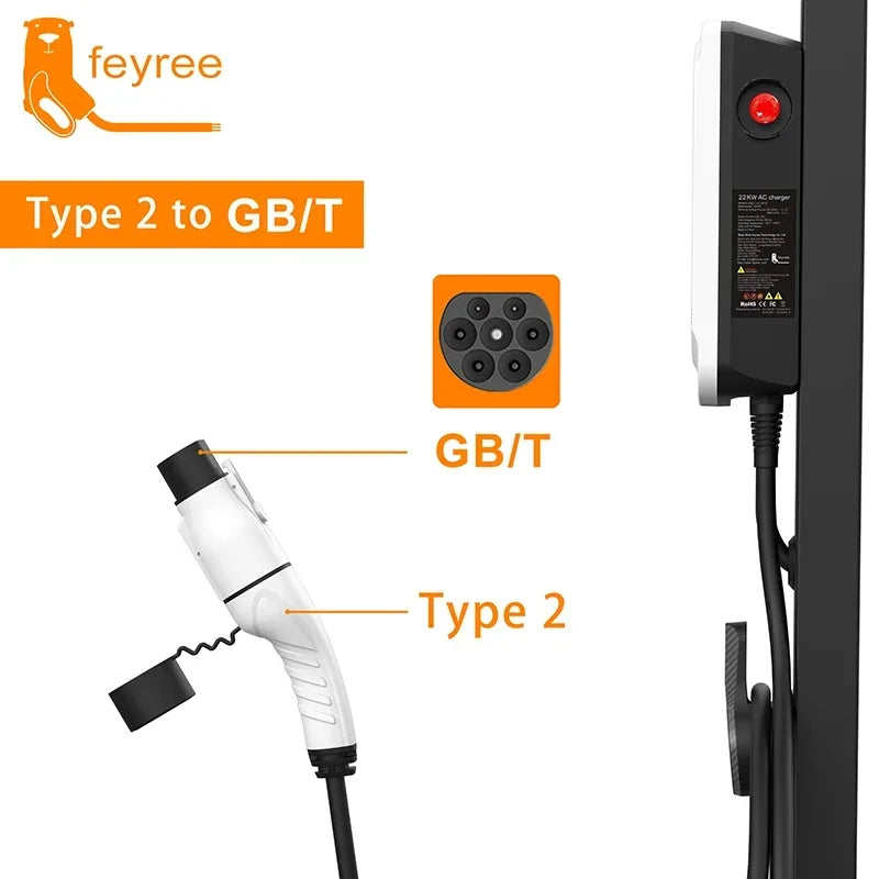 Type 2 to GB/T EV Charging Adapter – 32A Fast Electric Vehicle Connector - 1