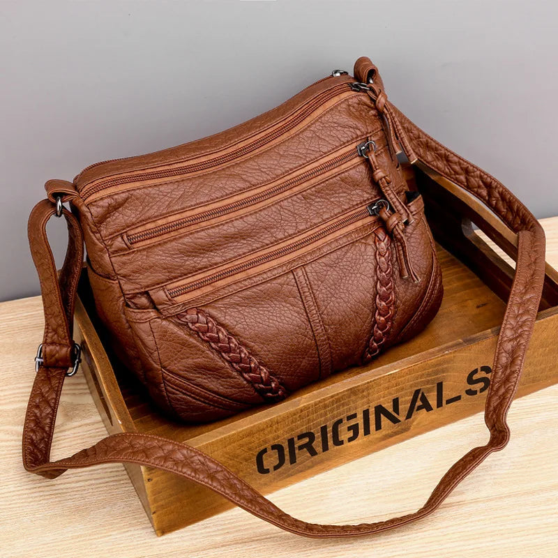 Luxury Vintage Leather Bucket Bag