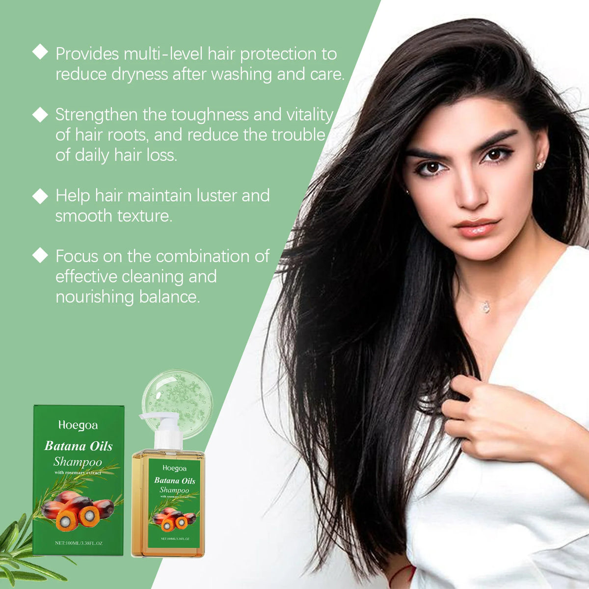 Batana Oil & Rosemary Hair Growth Shampoo - Deep Repair & Scalp Nourishing Treatment