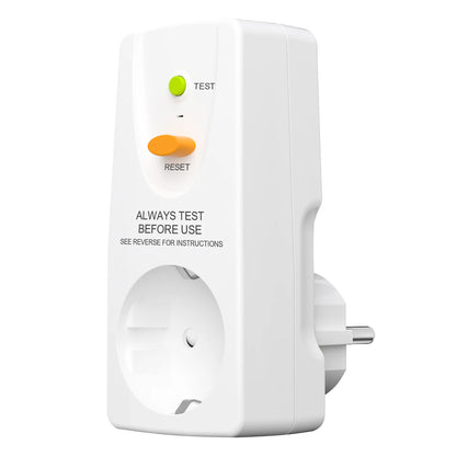 EU GFCI Leakproof Safety Plug - 16A RCD Circuit Breaker for Home & Outdoor