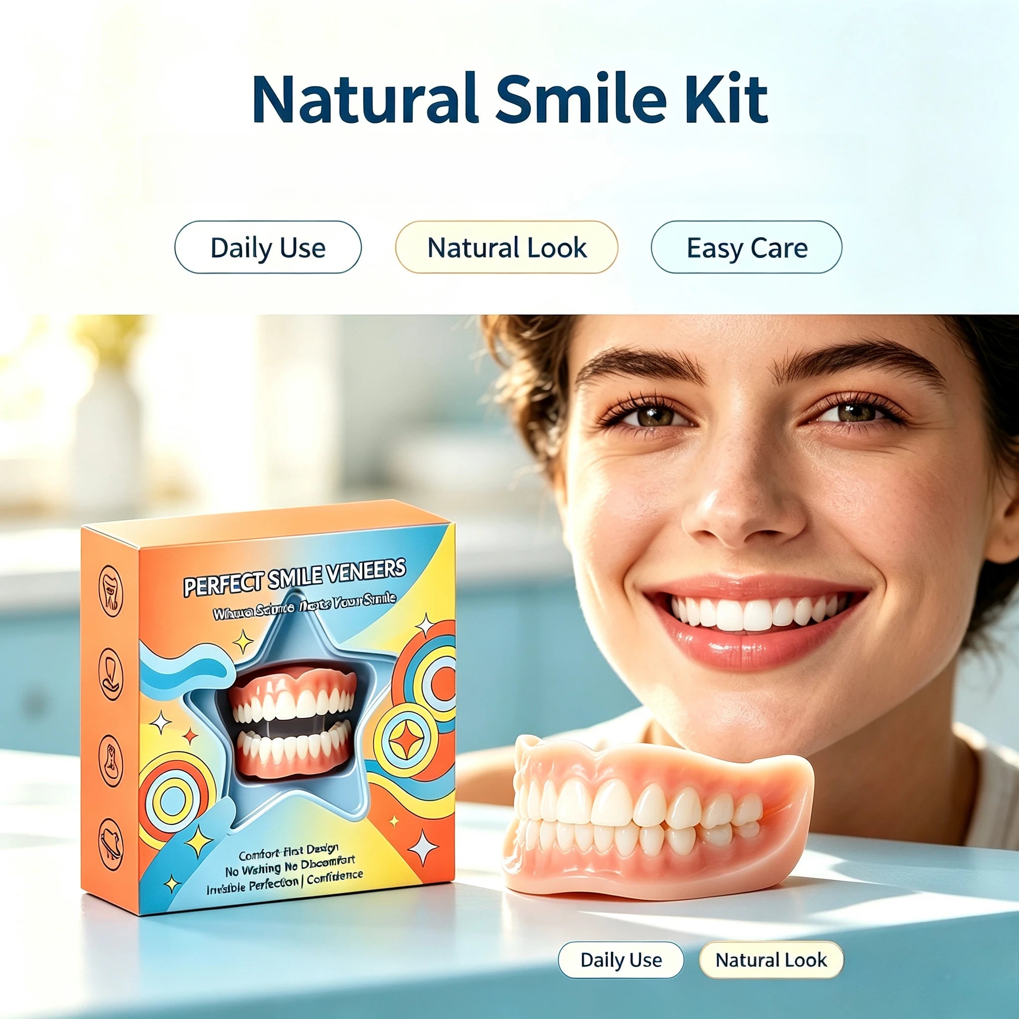 Cosmetic Veneers Smile Kit - Instant Natural Looking Teeth for Confidence - 1
