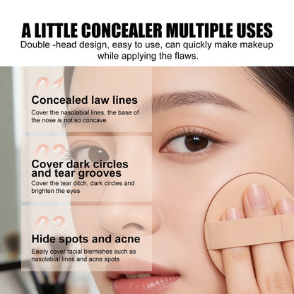 3-Color Cream Concealer Palette for Flawless Coverage & Contouring