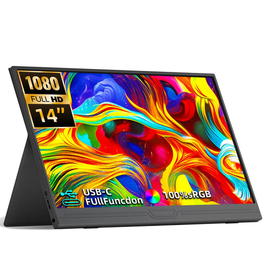 14-Inch 1080P Portable Monitor - IPS HDR Gaming & Office Display