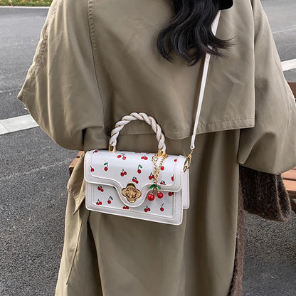 Luxury Cherry Print Crossbody Bag