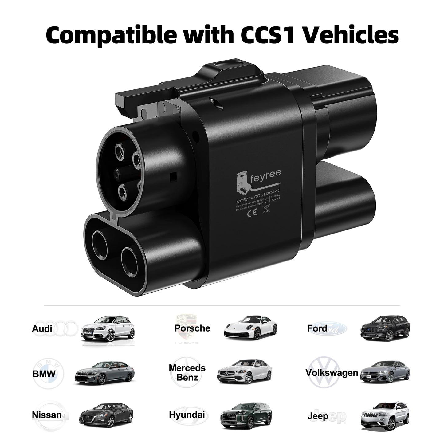 CCS2 to CCS1 EV Fast Charging Adapter for US Electric Vehicles in Europe