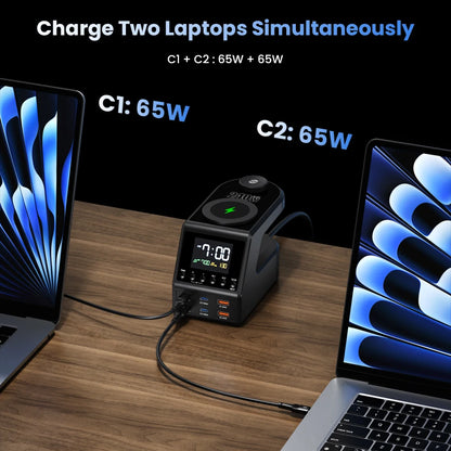 240W GaN Charging Station - 10-in-1 Fast USB-C Hub with Wireless & Alarm
