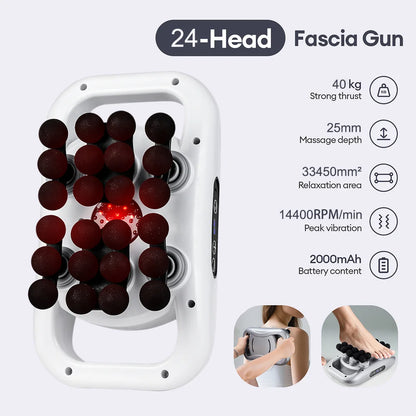 22-Head Fascia Massage Gun - Deep Tissue Body Massager