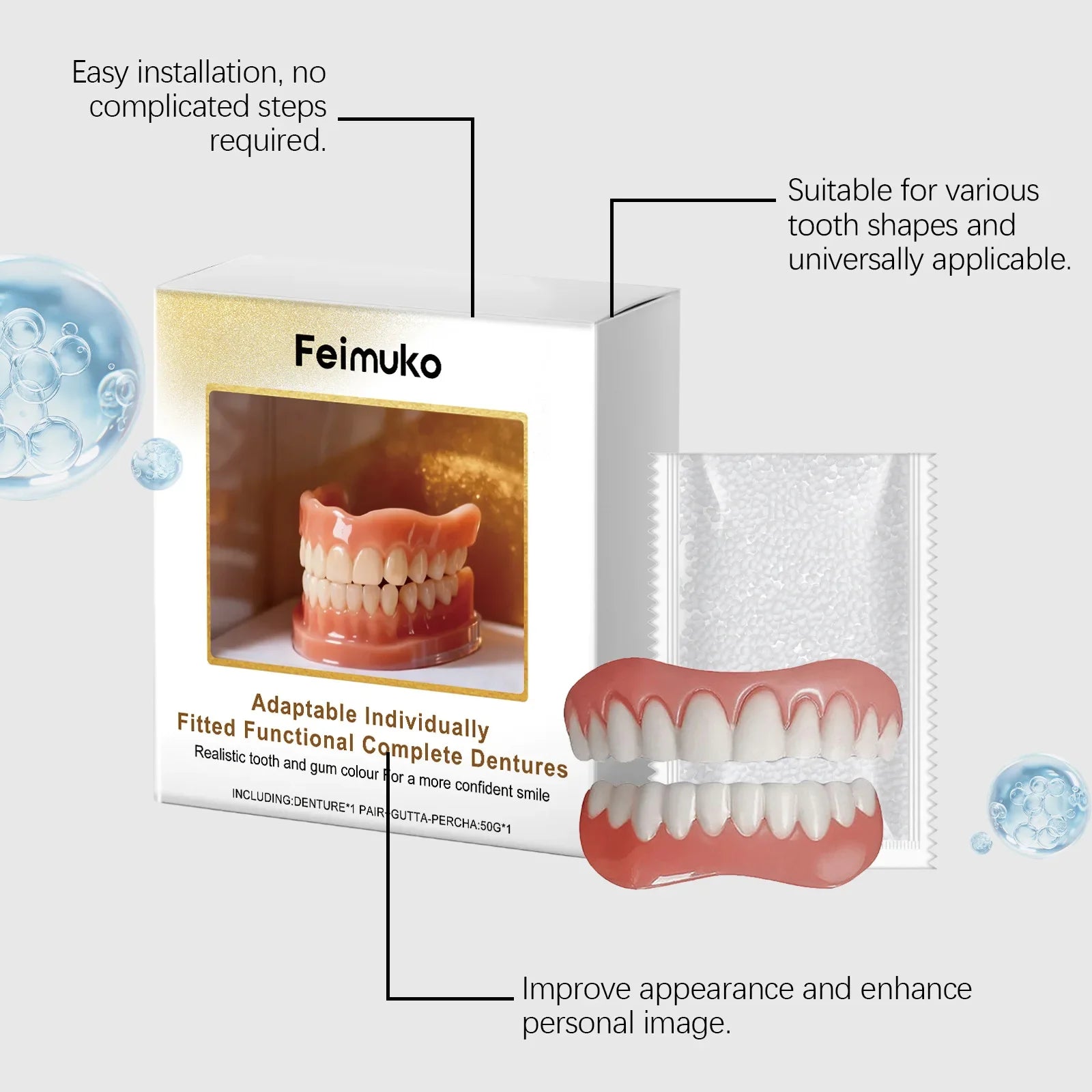 Comfort Fit Silicone Denture Set for Instant Smile Transformation - 10