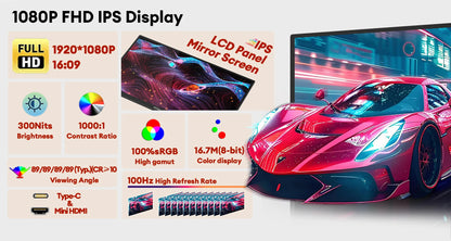 18.5" Touchscreen Portable Monitor 1080P IPS HDR Ultra-Slim Display