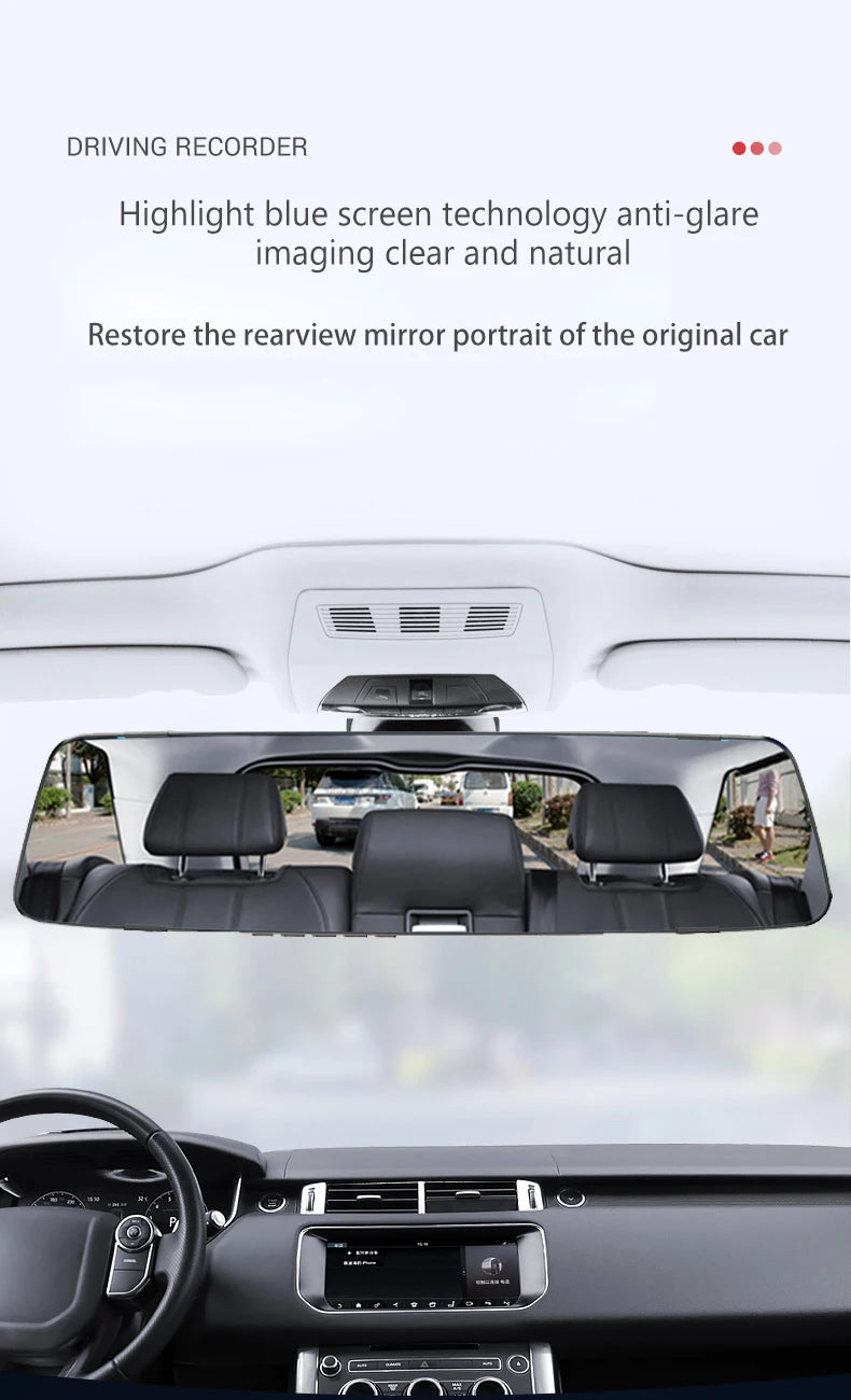 Dual Lens Rearview Mirror Dash Cam - HD 1080P Night Vision Car Recorder - 10
