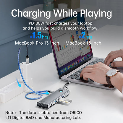 ORICO 10-in-1 USB-C Docking Station 4K HDMI Hub for Laptop & MacBook