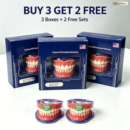 Custom-Fit Silicone Denture Set for Natural Smile & Comfortable Daily Use
