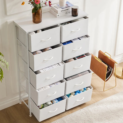 Modern Fabric Storage Dresser - 5, 7, or 10 Drawer Bedroom Closet Organizer