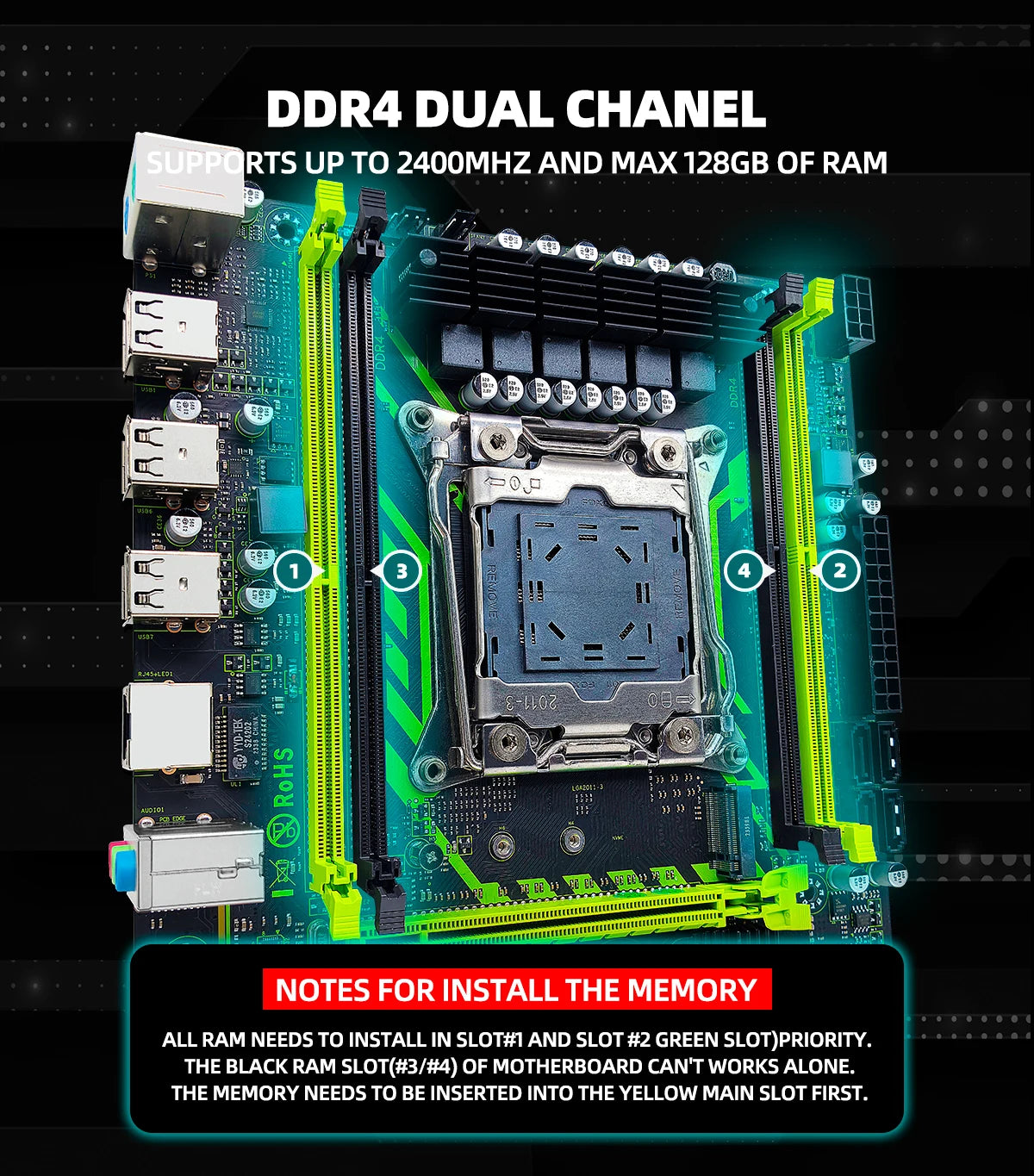 ZSUS X99 LGA2011-3 Motherboard Kit with Xeon E5-2630 v4 & 16GB DDR4 RAM