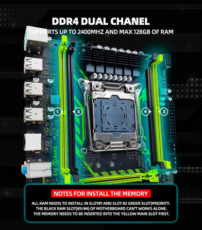 ZSUS X99 LGA2011-3 Motherboard Kit with Xeon E5-2630 v4 & 16GB DDR4 RAM