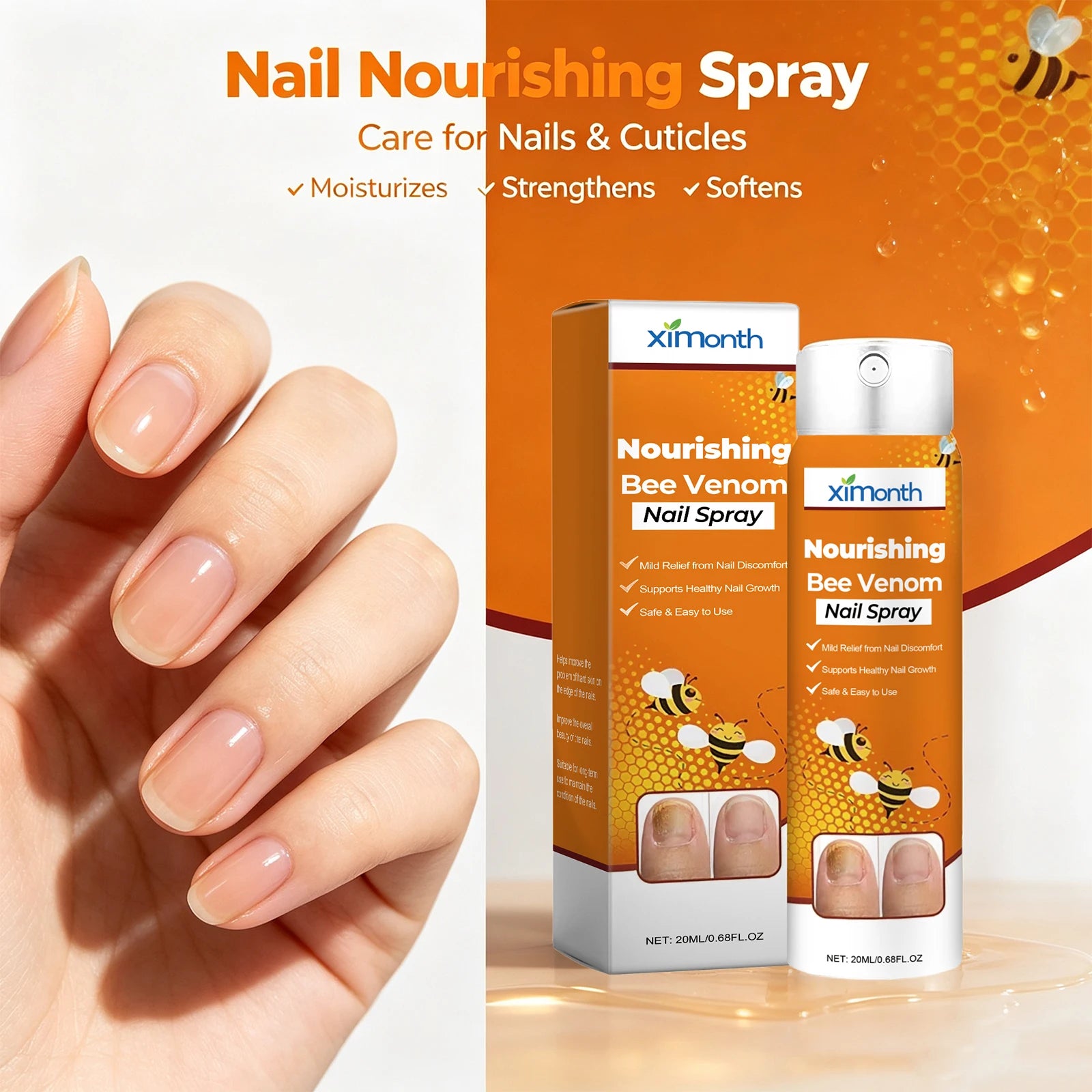 Bee Venom Nail Repair Spray - Nourishing Care for Weak & Brittle Nails - 1