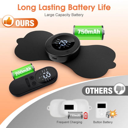 Portable Electric Pulse Neck & Body Massager with Remote & Heat Therapy
