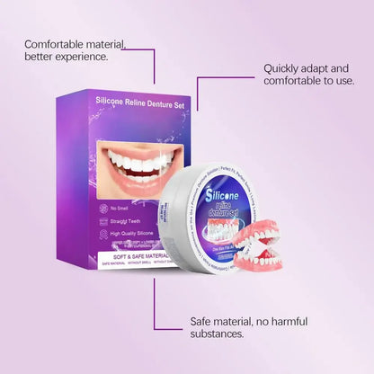Silicone Denture Reliner Kit - Comfortable Temporary Teeth Whitening & Fit Set
