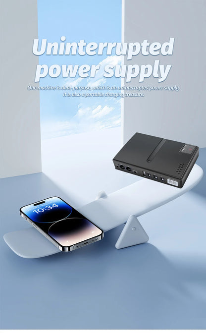 Mini DC UPS Power Backup for Wi-Fi Router & Modem - 5V/9V/12V Compatible